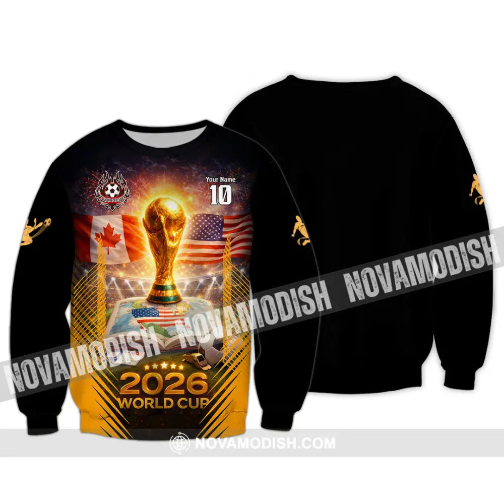 Unisex Shirt - Custom USA Canada World Cup 2026 3D Shirt Long Sleeve / S T-shirt