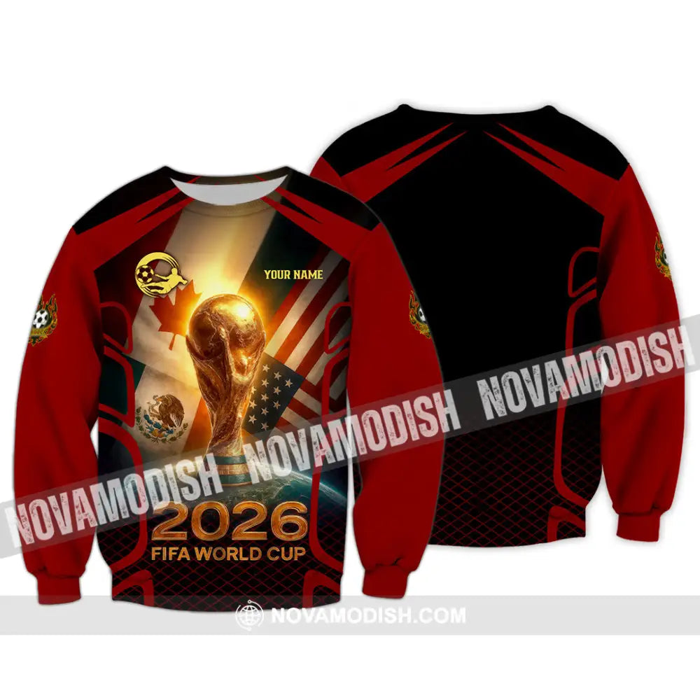 Unisex Shirt - Custom USA Canada World Cup 2026 3D Shirt Long Sleeve / S T-shirt
