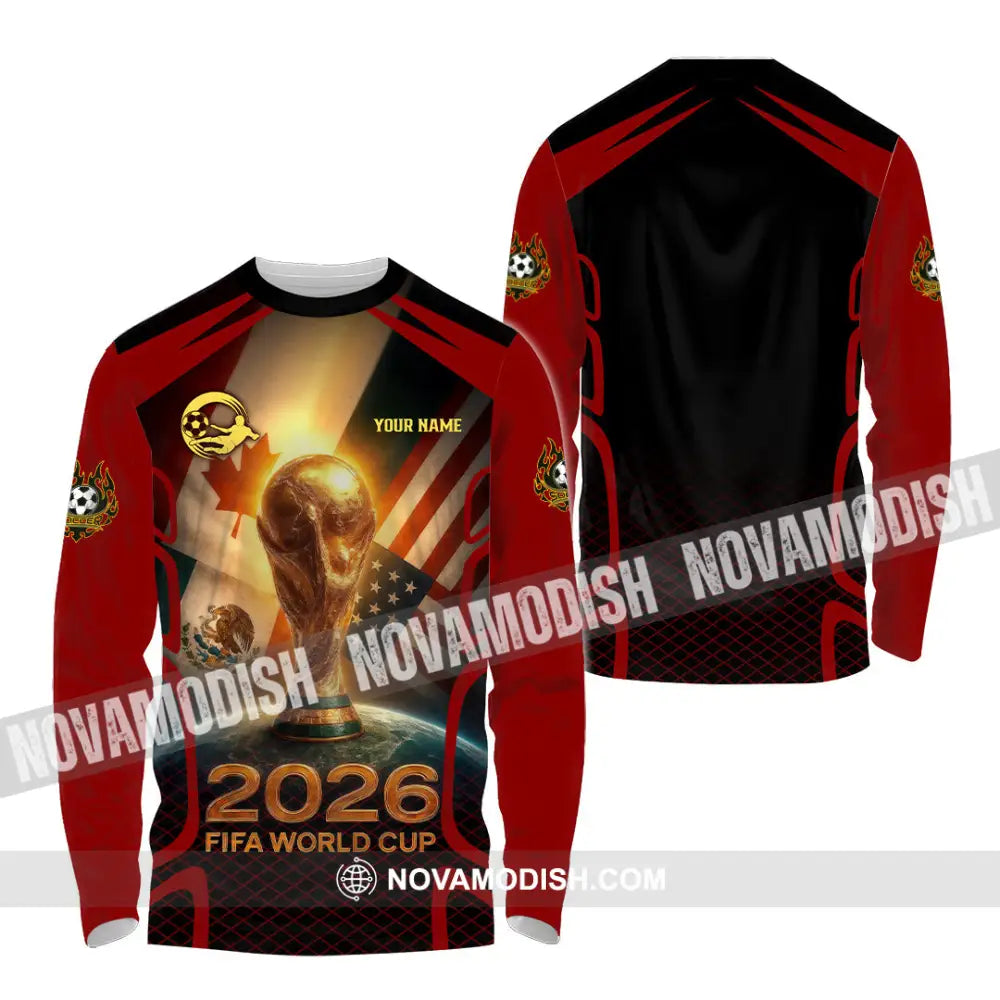 Unisex Shirt - Custom USA Canada World Cup 2026 3D Shirt Long Sleeve Shirt / S T-shirt