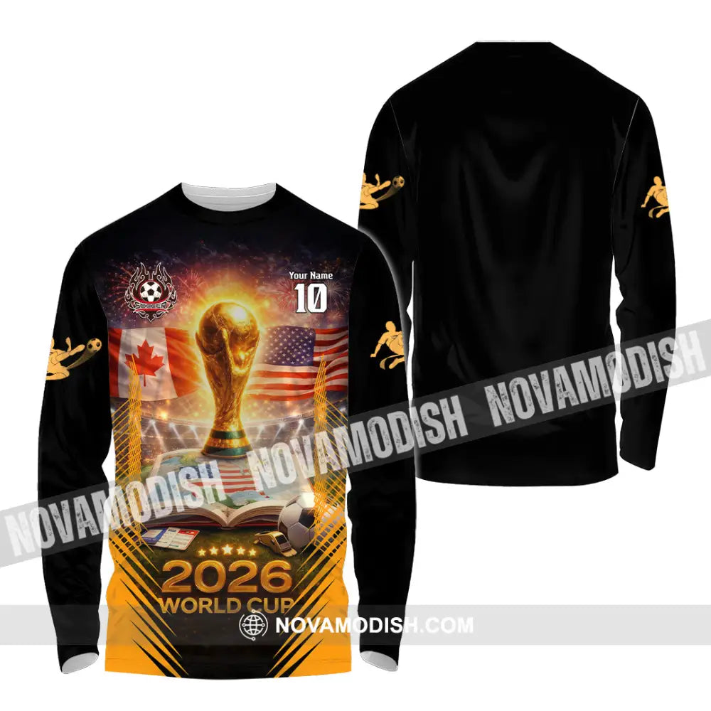 Unisex Shirt - Custom USA Canada World Cup 2026 3D Shirt Long Sleeve Shirt / S T-shirt