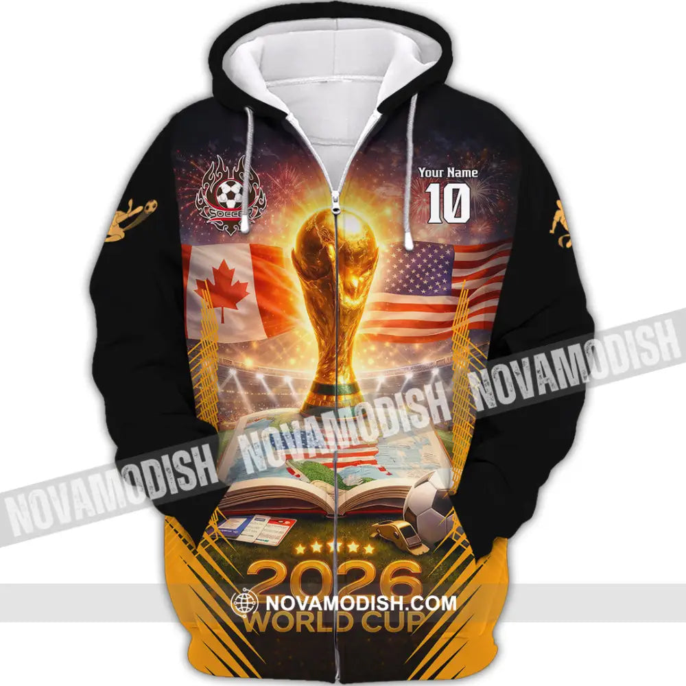 Unisex Shirt - Custom USA Canada World Cup 2026 3D Shirt Zipper Hoodie / S T-shirt