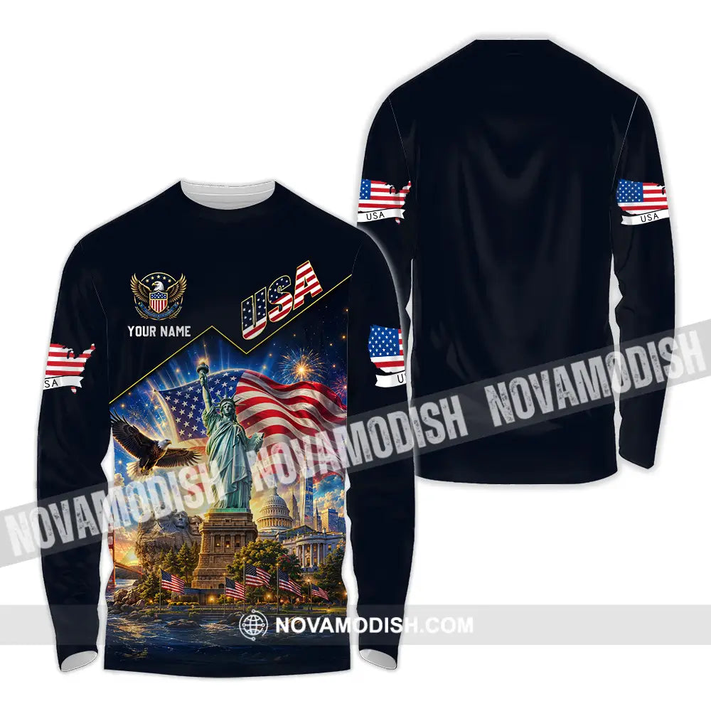 Unisex Shirt - Custom USA Shirt - Long Sleeve Shirt / S - T-shirt
