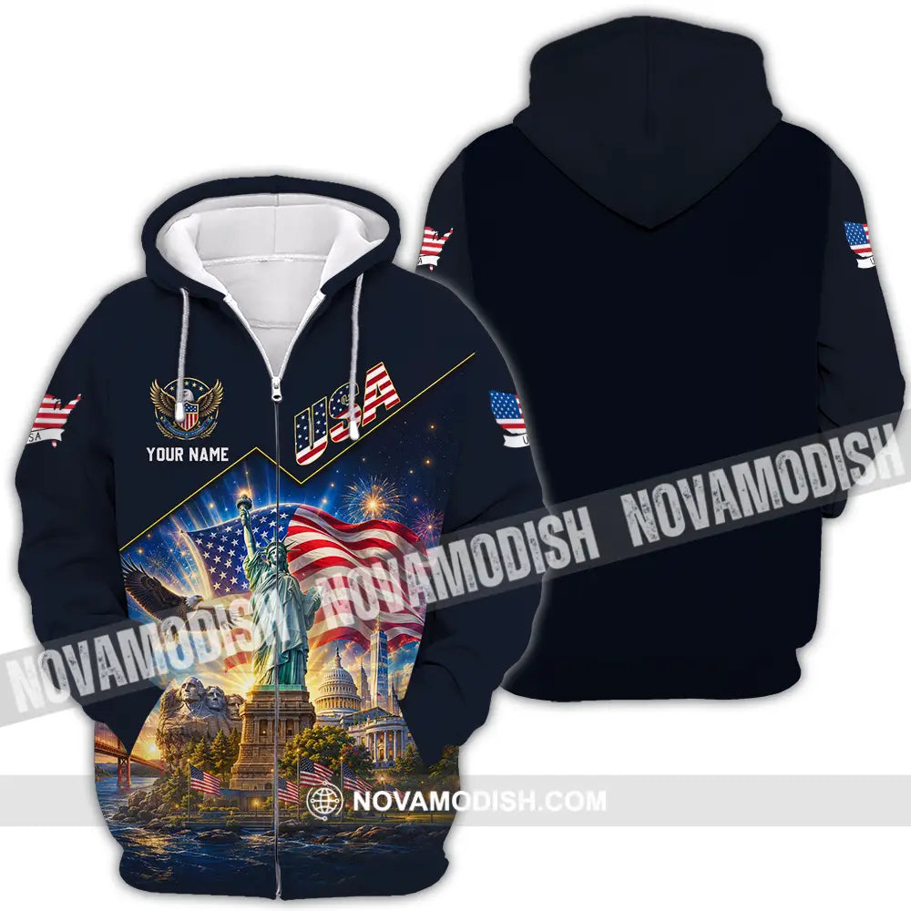 Unisex Shirt - Custom USA Shirt - Zipper Hoodie / S - T-shirt