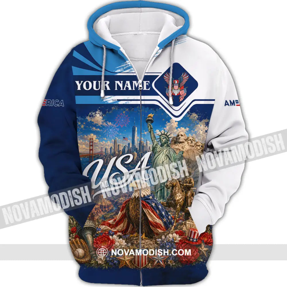 Unisex Shirt - Custom USA Shirt - Zipper Hoodie / S - T-shirt