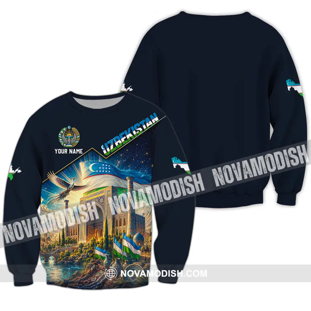 Unisex Shirt - Custom Uzbekistan Shirt - Long Sleeve / S - T-shirt