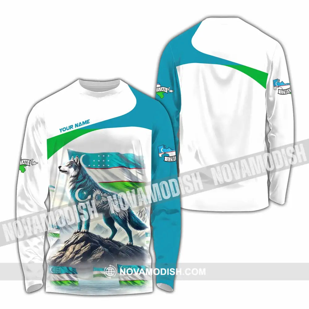 Unisex Shirt - Custom Uzbekistan Shirt - Long Sleeve Shirt / S - T-shirt