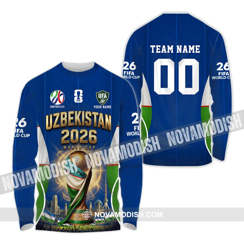 Unisex Shirt - Custom Uzbekistan World Cup 2026 Shirt - Long Sleeve Shirt / S - T-shirt