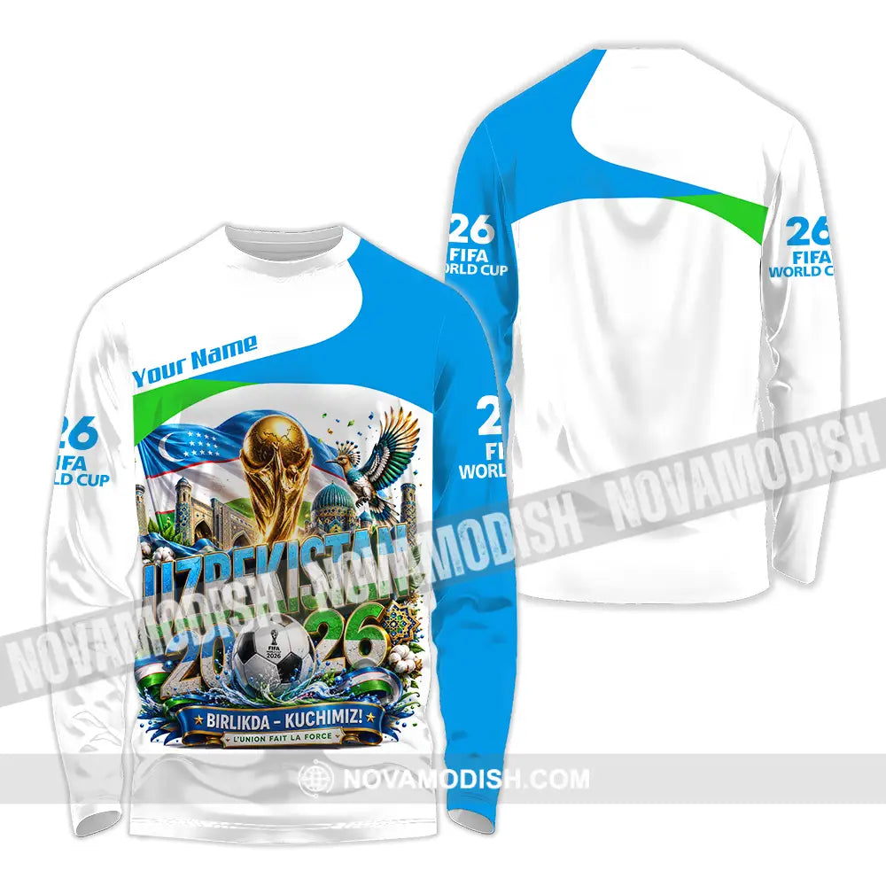 Unisex Shirt - Custom Uzbekistan World Cup 2026 Shirt - Long Sleeve Shirt / S - T-shirt