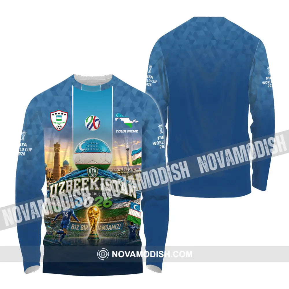 Unisex Shirt - Custom Uzbekistan World Cup 2026 Shirt - Long Sleeve Shirt / S - T-shirt