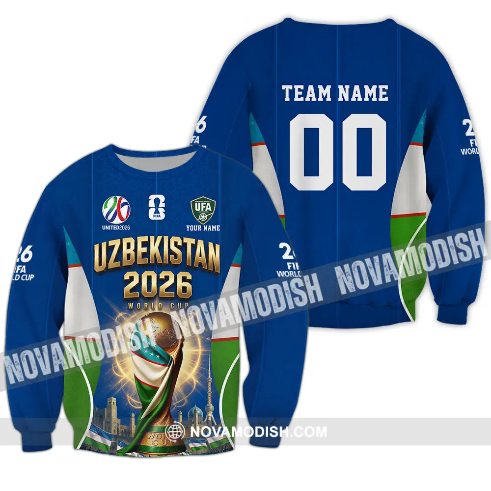 Unisex Shirt - Custom Uzbekistan World Cup 2026 Shirt - Long Sleeve / S - T-shirt
