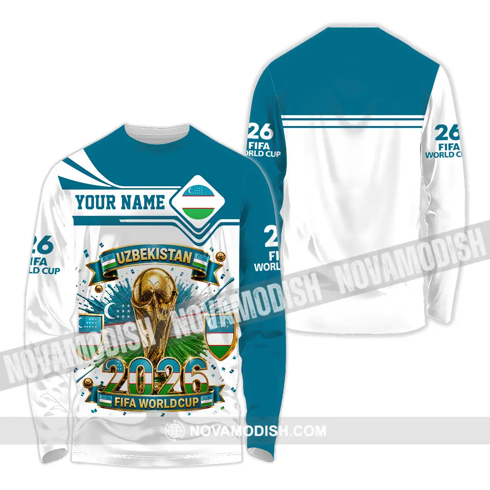 Unisex Shirt - Custom Uzbekistan World Cup 2026 Shirt - Long Sleeve Shirt / S - T-shirt