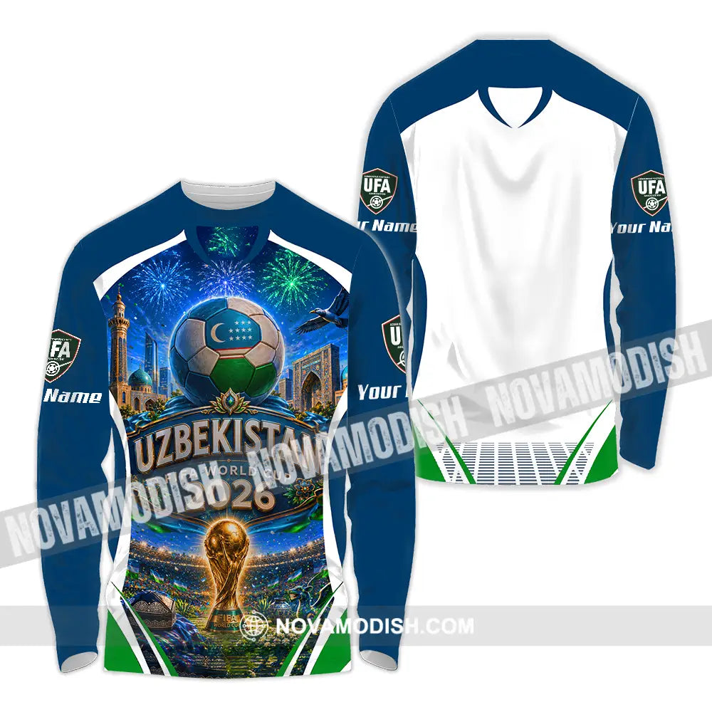 Unisex Shirt - Custom Uzbekistan World Cup 2026 Shirt - Long Sleeve Shirt / S - T-shirt