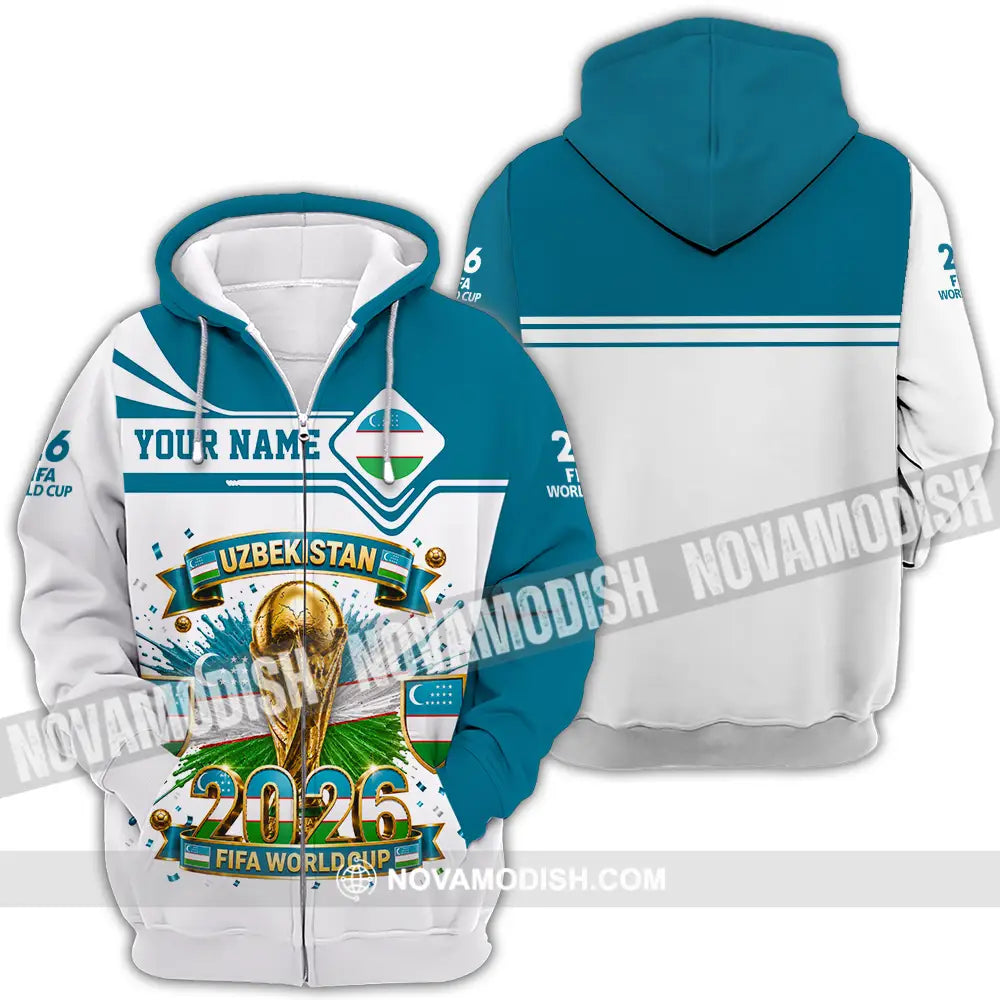 Unisex Shirt - Custom Uzbekistan World Cup 2026 Shirt - Zipper Hoodie / S - T-shirt