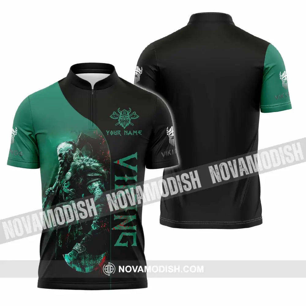 Unisex Shirt - Custom Viking Shirt Zipper Polo Shirt / S T-shirt