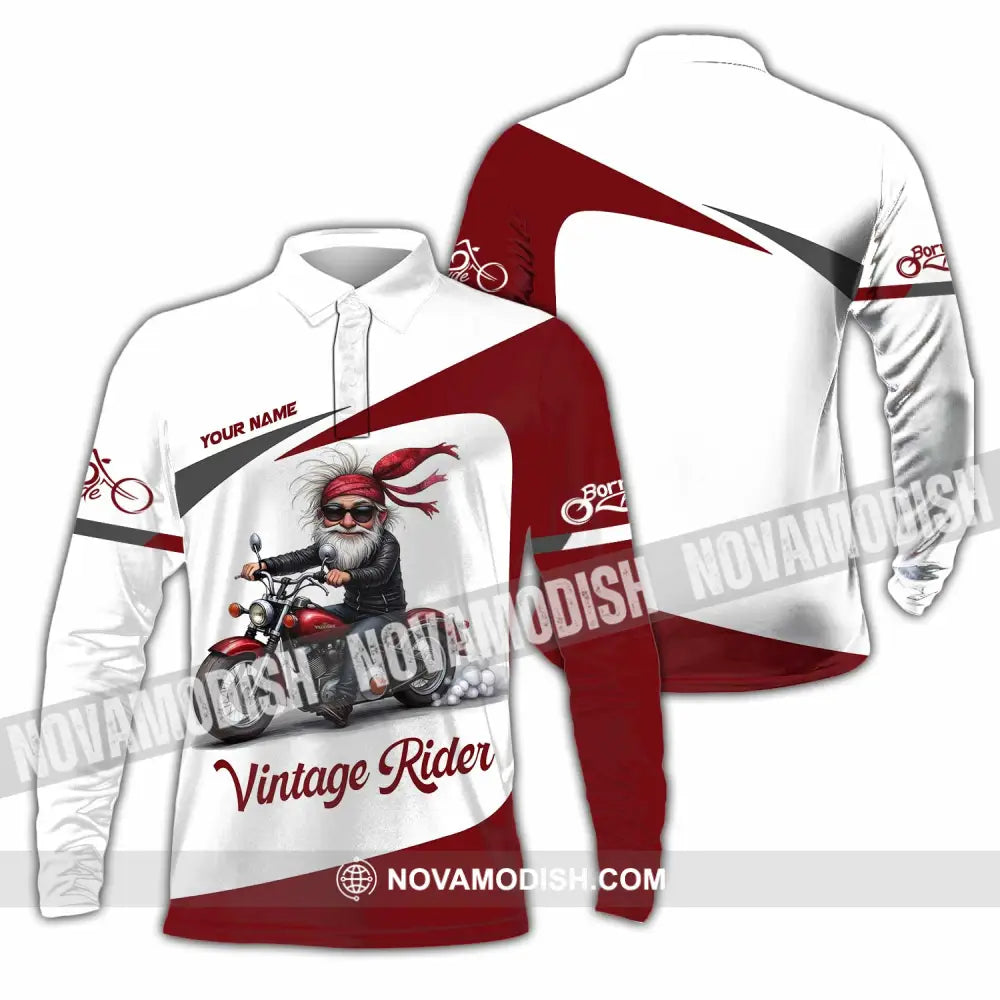 Unisex Shirt - Custom Vintage Rider Shirt - Long Sleeve Polo / S - T-shirt