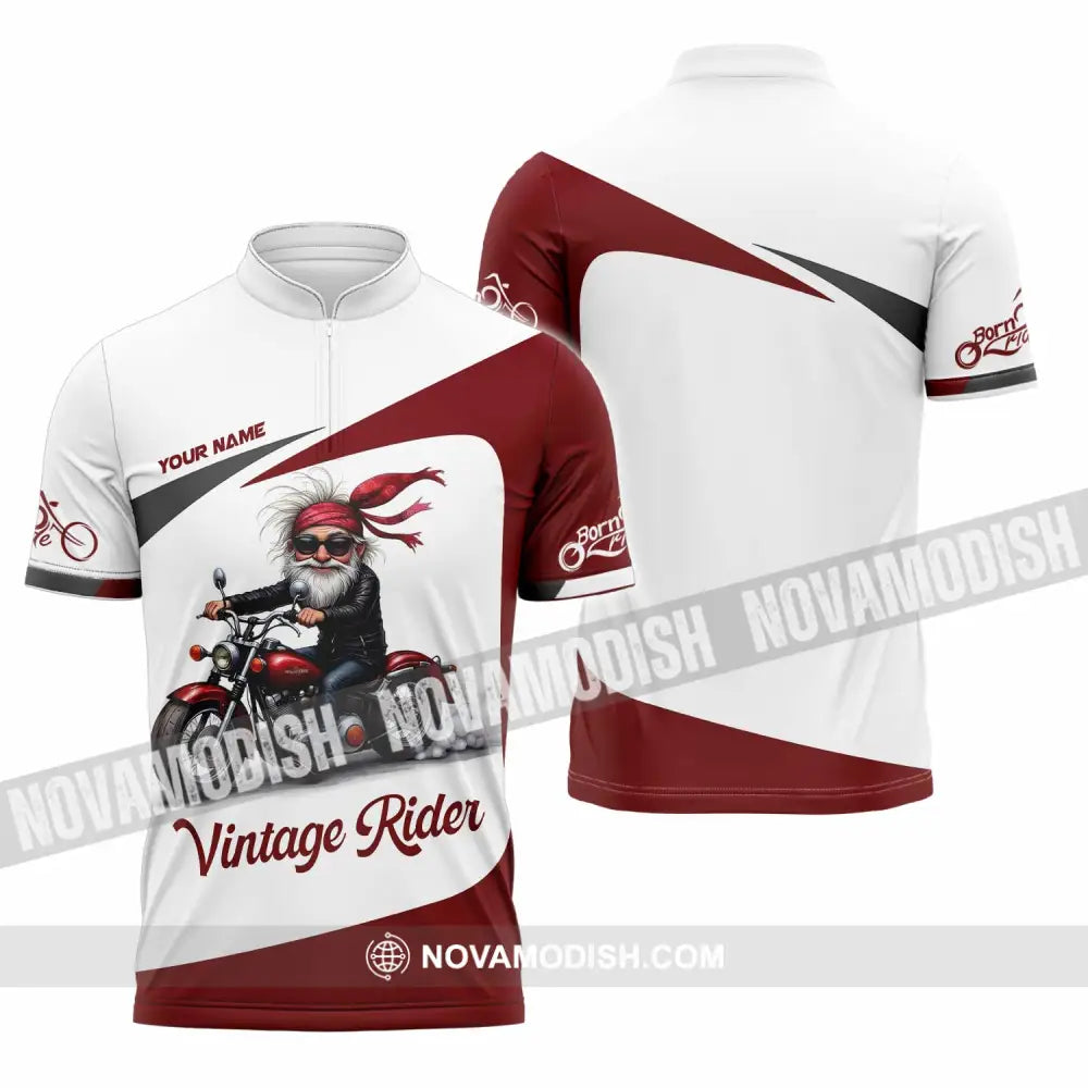 Unisex Shirt - Custom Vintage Rider Shirt - Zipper Polo Shirt / S - T-shirt