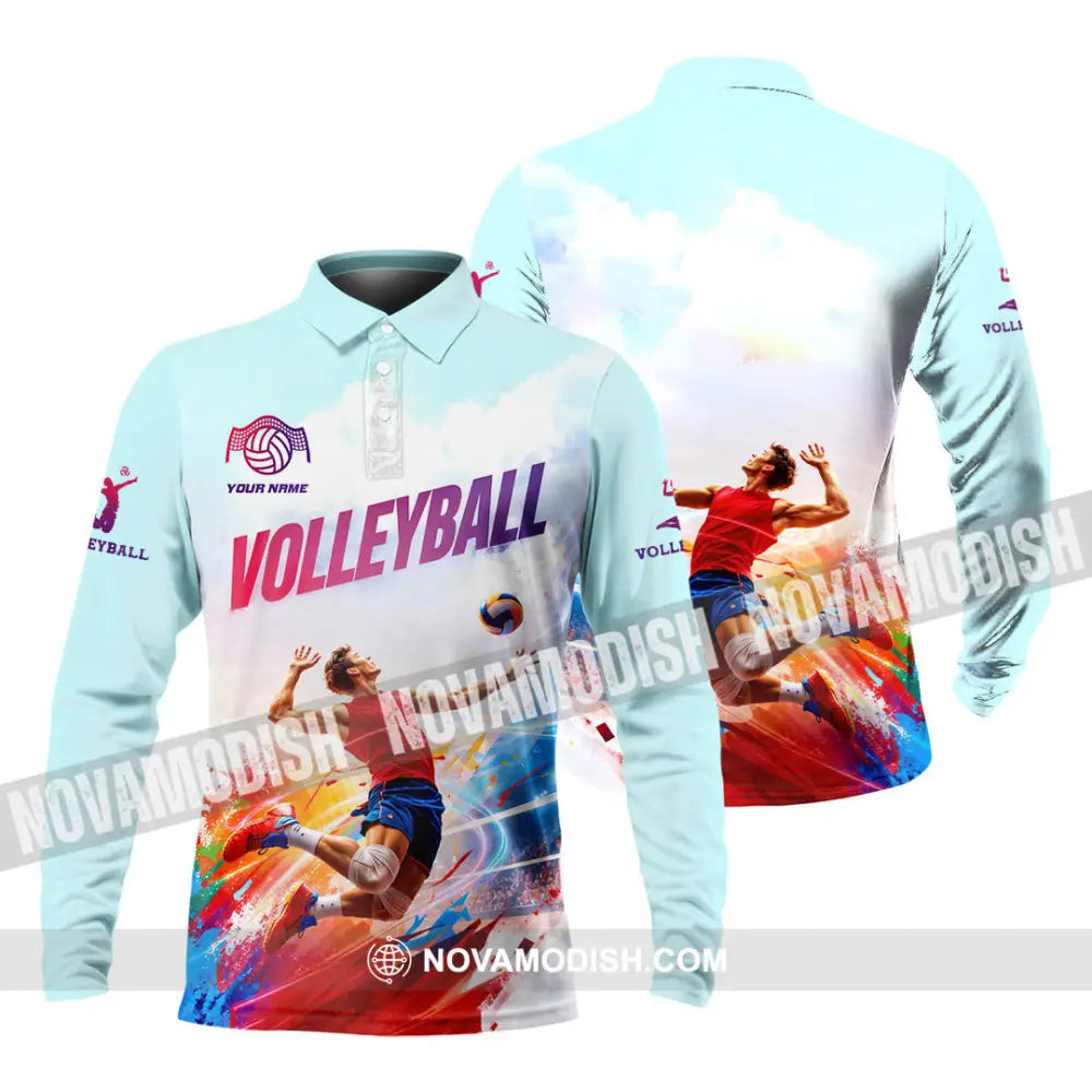 Unisex Shirt - Custom Volleyball 3D Shirt Long Sleeve Polo / S T-shirt