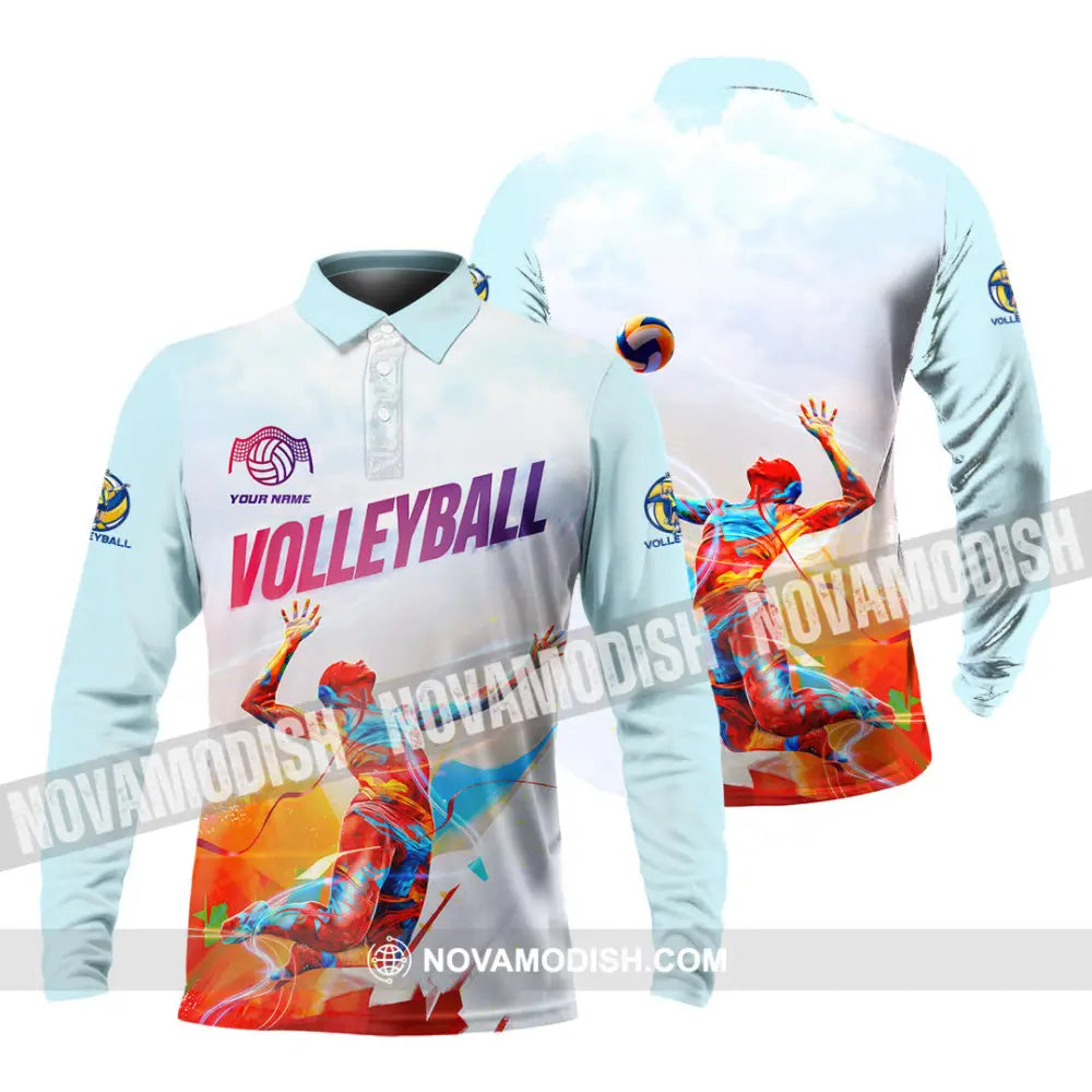 Unisex Shirt - Custom Volleyball 3D Shirt Long Sleeve Polo / S T-shirt