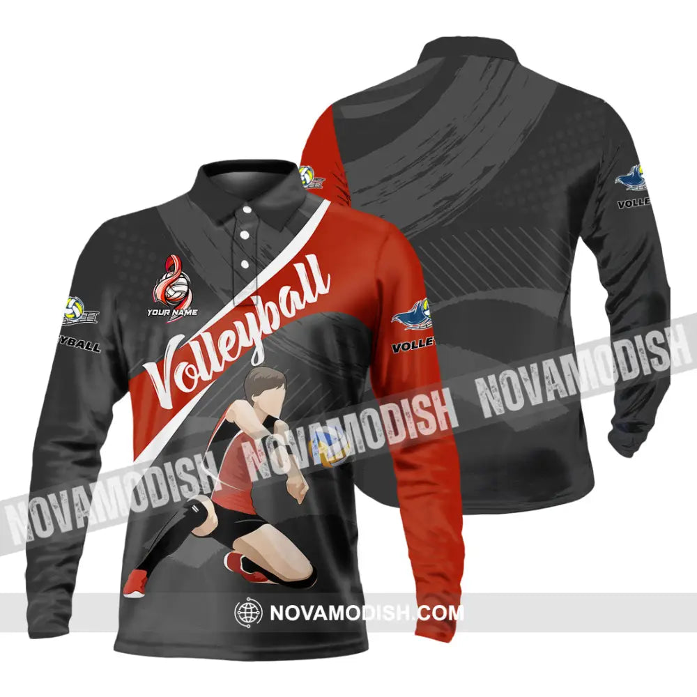 Unisex Shirt - Custom Volleyball 3D Shirt - Long Sleeve Polo / S - T-shirt