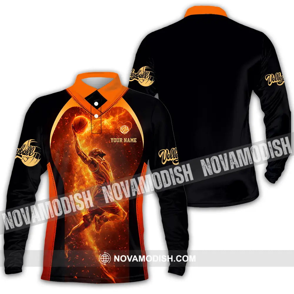 Unisex Shirt - Custom Volleyball 3D Shirt Long Sleeve Polo / S T-shirt