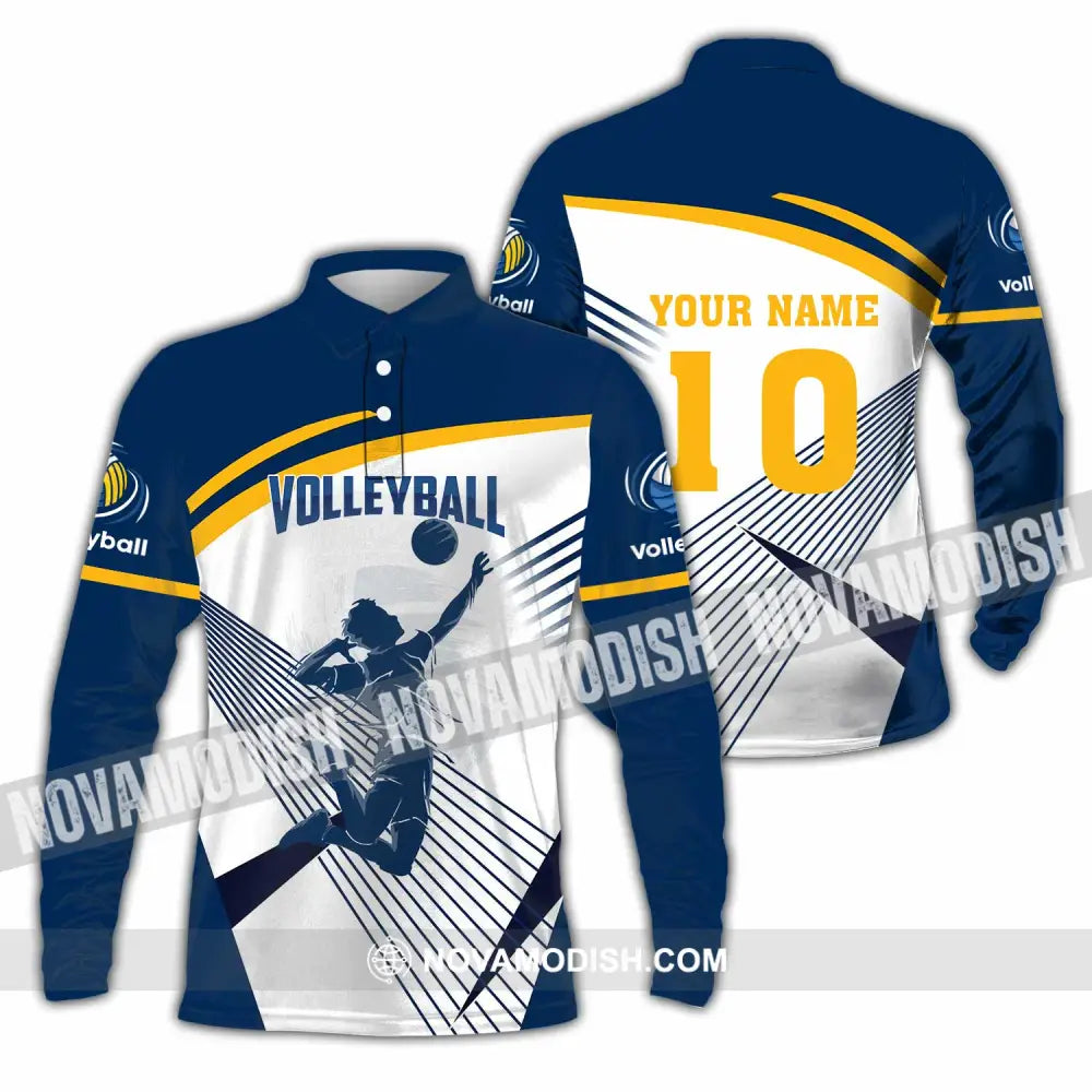 Unisex Shirt - Custom Volleyball 3D Shirt Long Sleeve Polo / S T-shirt