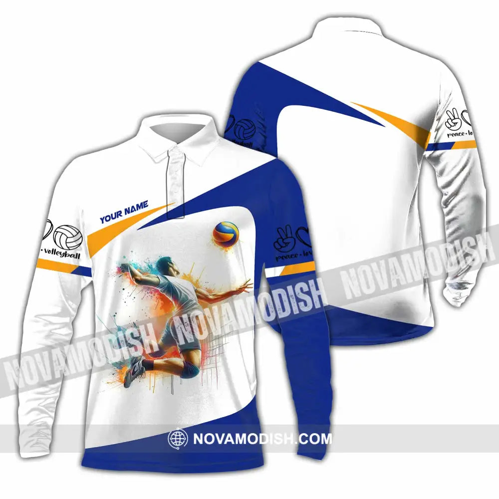 Unisex Shirt - Custom Volleyball 3D Shirt Long Sleeve Polo / S T-shirt