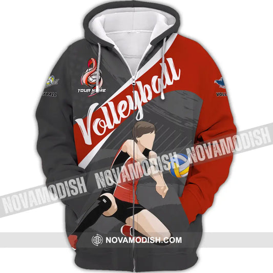 Unisex Shirt - Custom Volleyball 3D Shirt - Zipper Hoodie / S - T-shirt