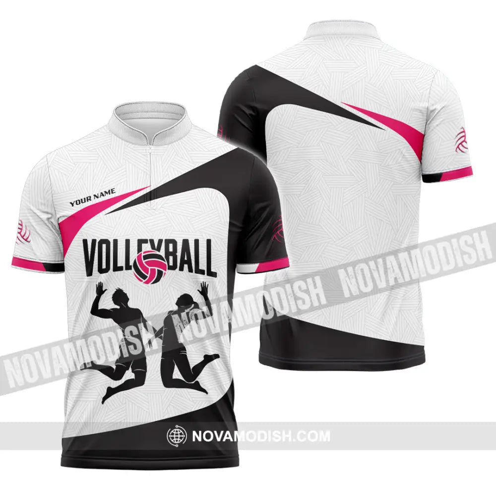 Unisex Shirt - Custom Volleyball 3D Shirt - Zipper Polo Shirt / S - T-shirt