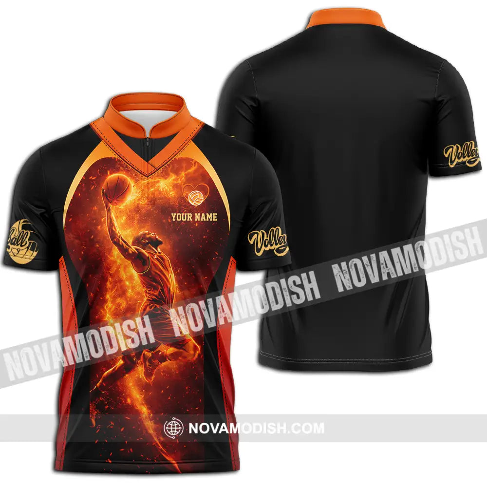 Unisex Shirt - Custom Volleyball 3D Shirt Zipper Polo Shirt / S T-shirt