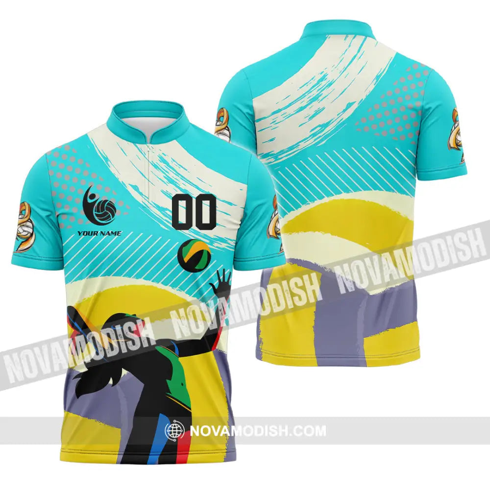 Unisex Shirt - Custom Volleyball 3D Shirt - Zipper Polo Shirt / S - T-shirt