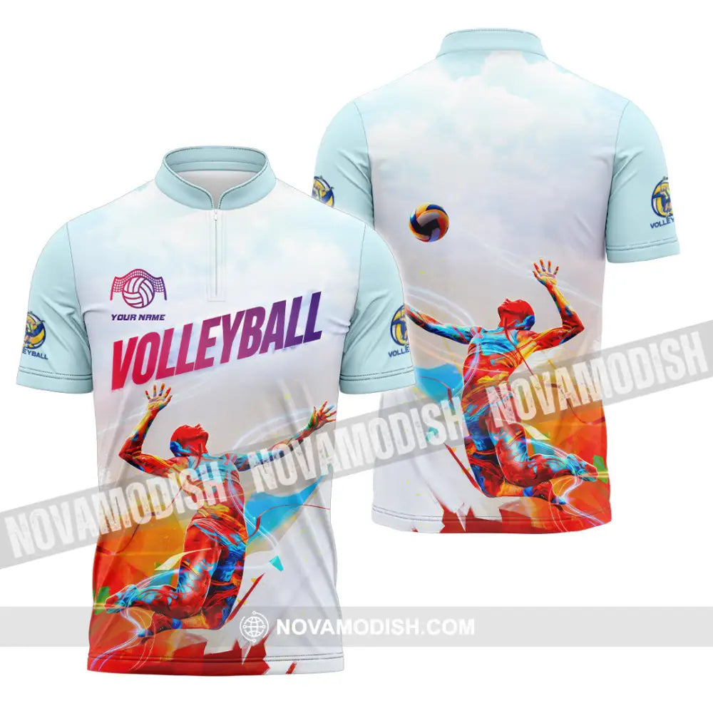 Unisex Shirt - Custom Volleyball 3D Shirt Zipper Polo Shirt / S T-shirt