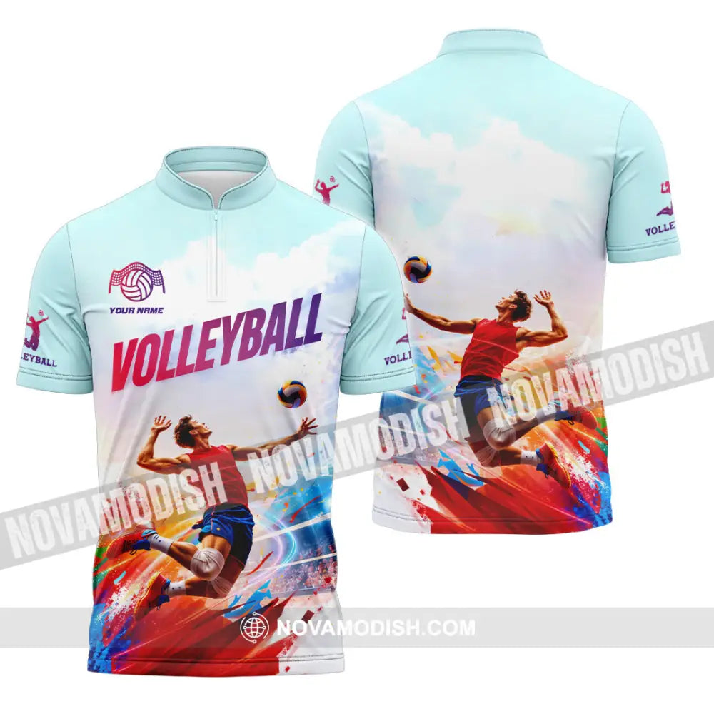 Unisex Shirt - Custom Volleyball 3D Shirt Zipper Polo Shirt / S T-shirt