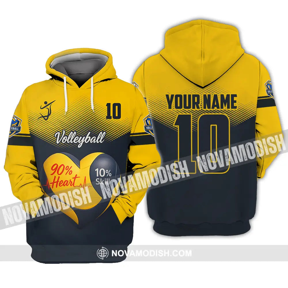 Unisex Shirt - Custom Volleyball 90% Heart 10% Skill Shirt Hoodie / S T-shirt