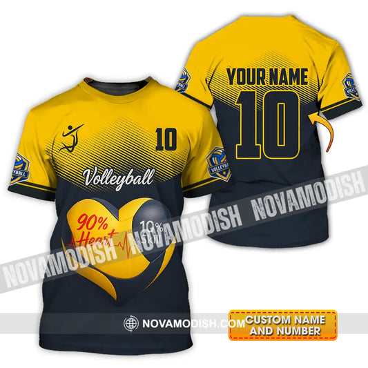 Unisex Shirt - Custom Volleyball 90% Heart 10% Skill Shirt T-shirt