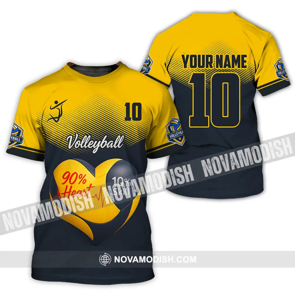 Unisex Shirt - Custom Volleyball 90% Heart 10% Skill Shirt T-Shirt / S T-shirt