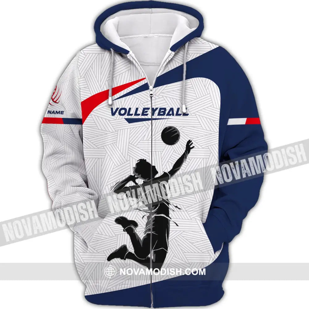 Unisex Shirt Custom Volleyball Hoodie Team T-Shirt Gift For Players Zipper / S