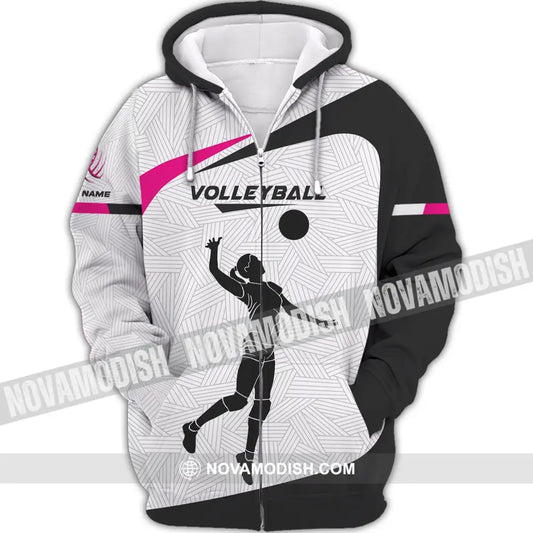 Unisex Shirt Custom Volleyball Hoodie Team T-Shirt Gift For Players Zipper / S