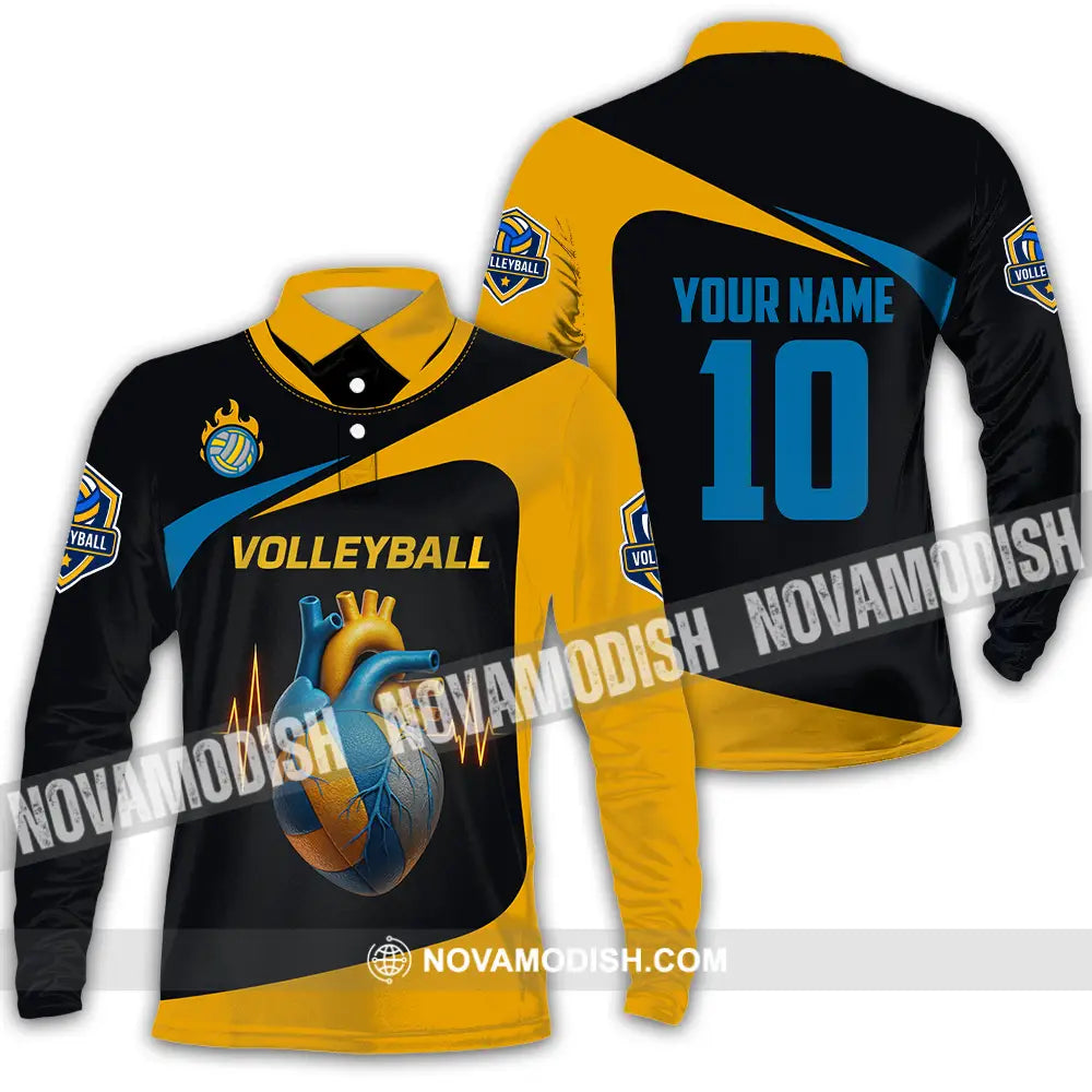 Unisex Shirt - Custom Volleyball Shirt Long Sleeve Polo / S T-shirt
