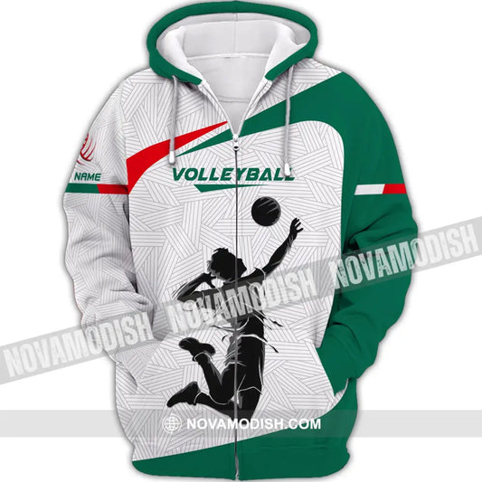 Unisex Shirt Custom Volleyball Polo T-Shirt For Team Gift Players Zipper Hoodie / S