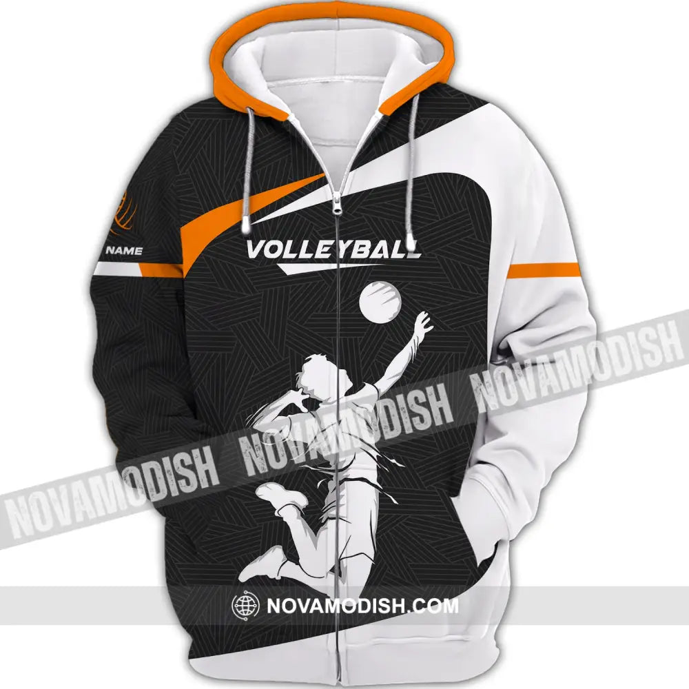 Unisex Shirt Custom Volleyball Sweater T-Shirt For Team Gift Players Zipper Hoodie / S