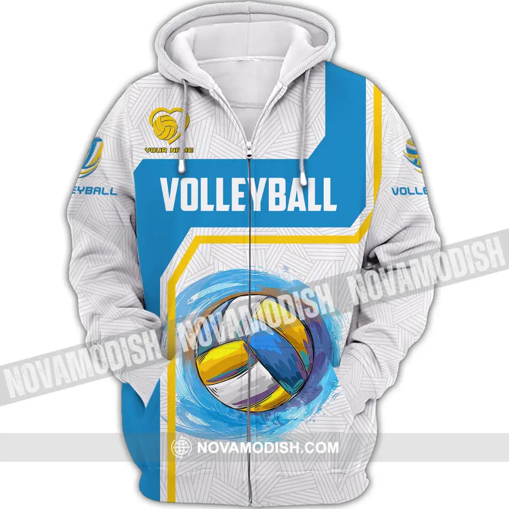 Unisex Shirt Custom Volleyball T-Shirt For Team Gift Players Zipper Hoodie / S