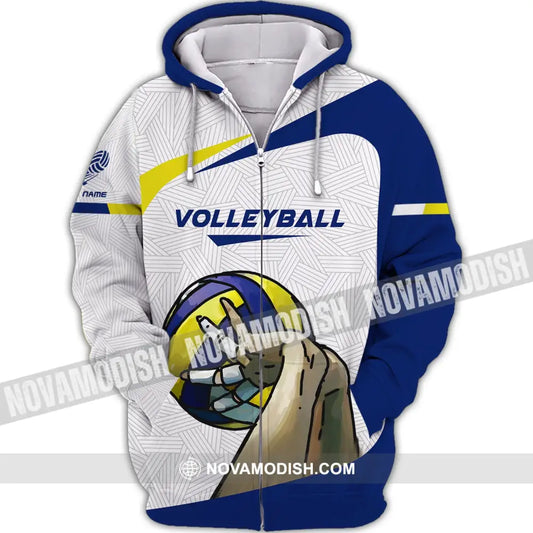 Unisex Shirt Custom Volleyball Team T-Shirt For Club Gift Players Zipper Hoodie / S