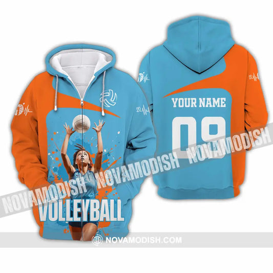 Unisex Shirt - Custom Volleyball Shirt Zipper Hoodie / S T-shirt