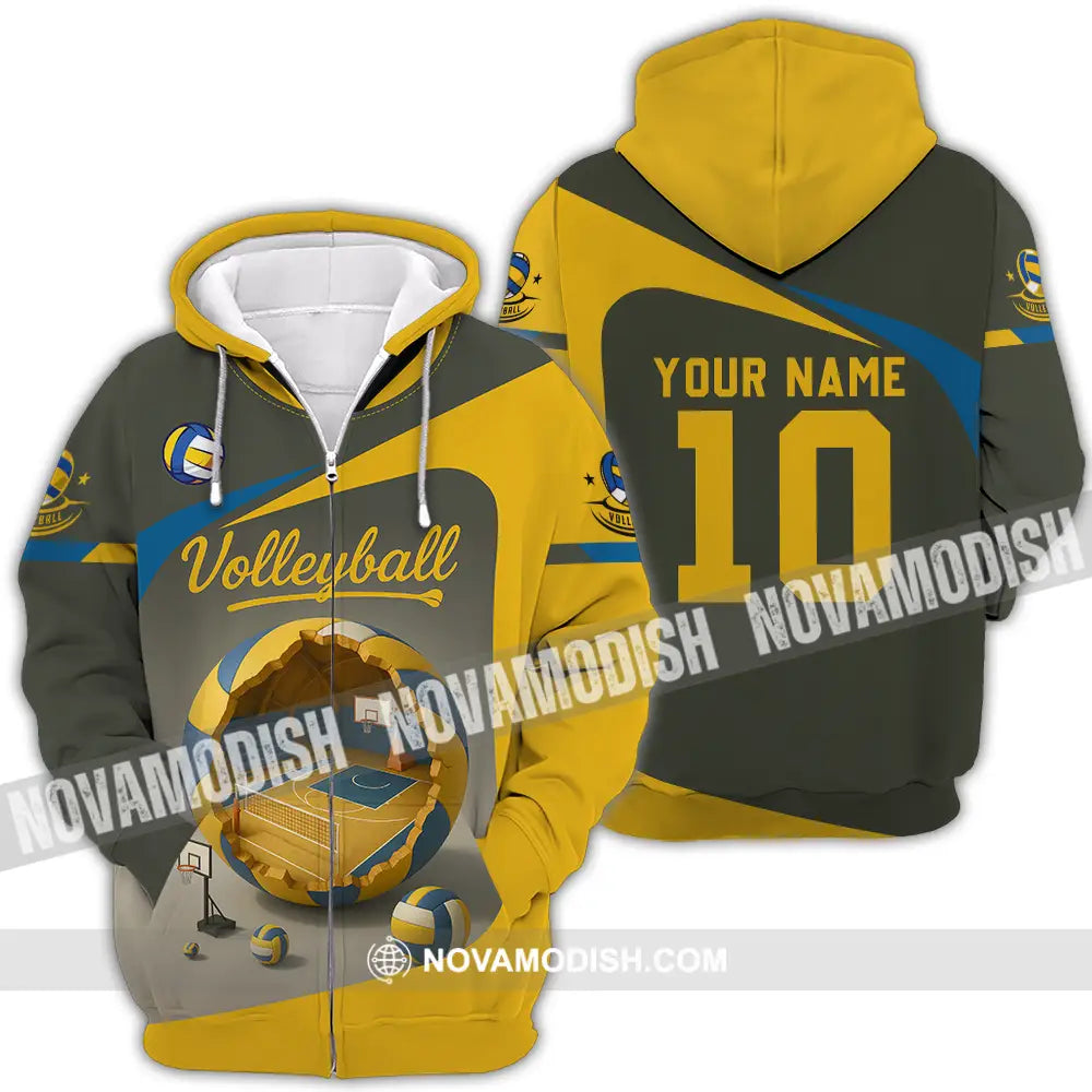 Unisex Shirt - Custom Volleyball Shirt Zipper Hoodie / S T-shirt