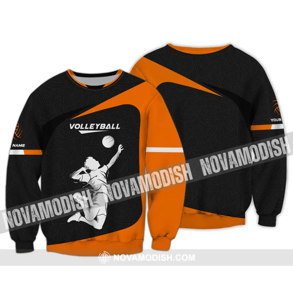 Unisex Shirt Custom Volleyball Zipper Hoodie T-Shirt For Team Gift Players Long Sleeve / S