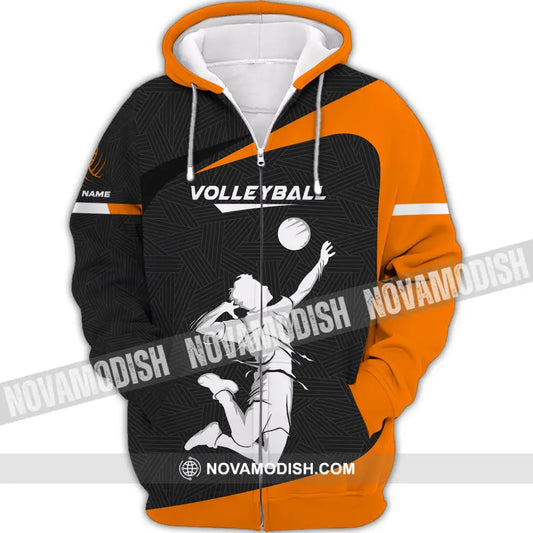 Unisex Shirt Custom Volleyball Zipper Hoodie T-Shirt For Team Gift Players / S