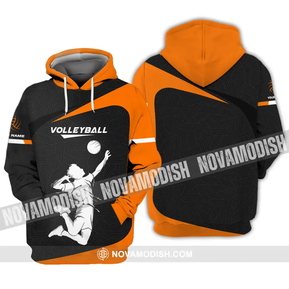 Unisex Shirt Custom Volleyball Zipper Hoodie T-Shirt For Team Gift Players / S