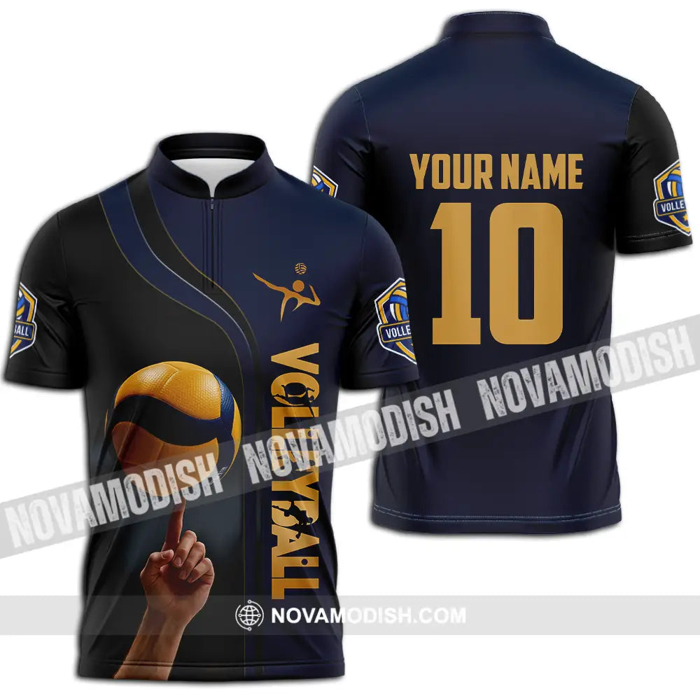 Unisex Shirt - Custom Volleyball Shirt Zipper Polo Shirt / S T-shirt