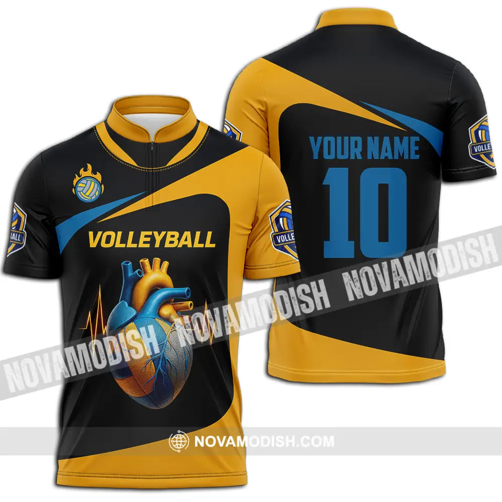 Unisex Shirt - Custom Volleyball Shirt Zipper Polo Shirt / S T-shirt
