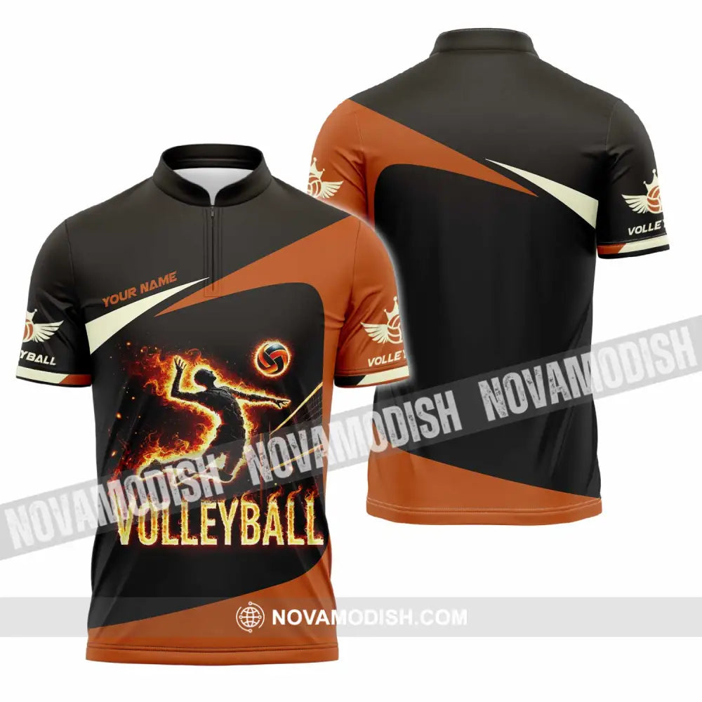 Unisex Shirt - Custom Volleyball Shirt Zipper Polo Shirt / S T-shirt